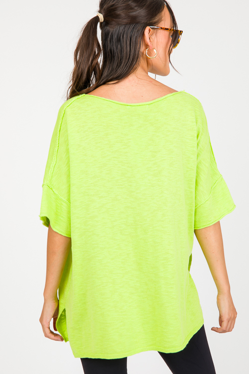 Chill Day Sweater, Neon Lime