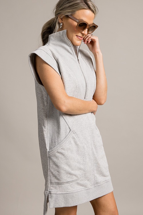 Sporty Half Zip Dress, H. Grey - 0620-100h.jpg