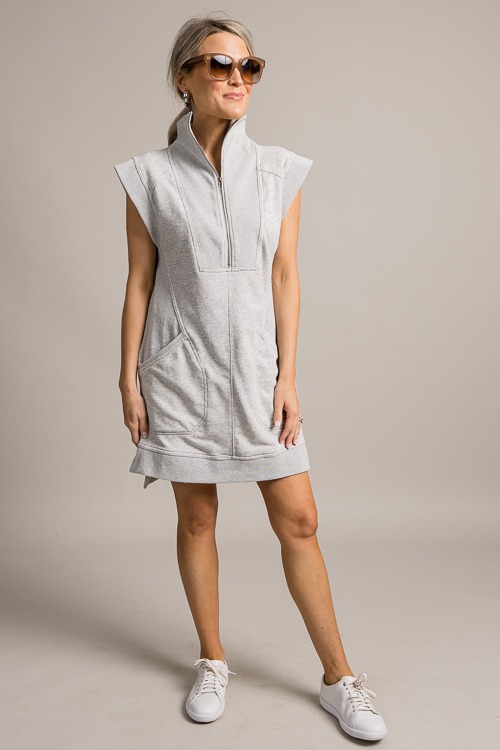 Sporty Half Zip Dress, H. Grey - 0620-104.jpg