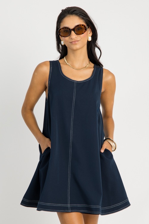 Contrast Stitch Swing Dress, Dk - 0620-105.jpg