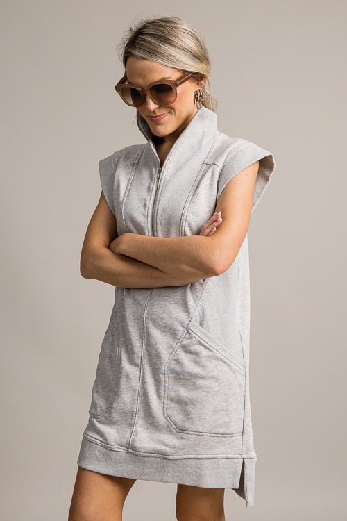 Sporty Half Zip Dress, H. Grey - 0620-105.jpg