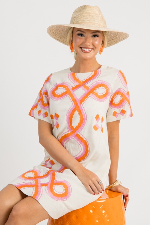 Carolyn Embroidery Dress, Cream