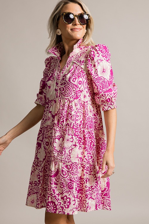 Kim Floral Mix Dress, Magenta - 0620-2h.jpg