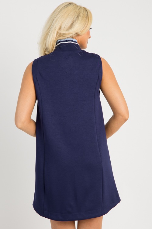Soft Ruffle Trim Dress, Navy - 0620-3.jpg