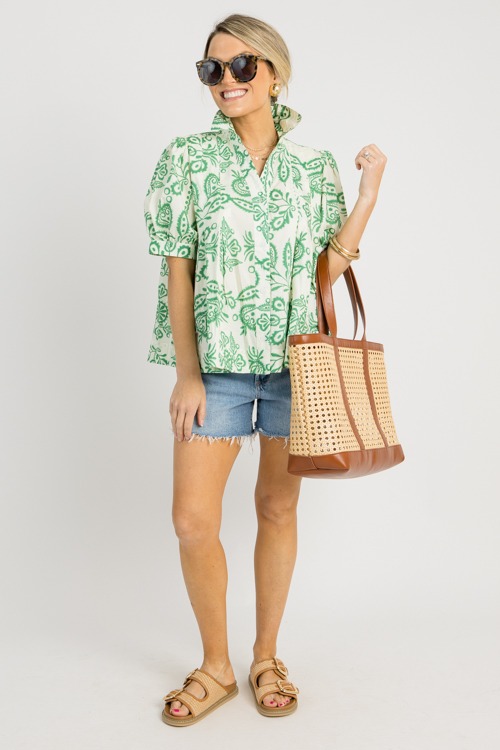 Pleated Print Button Top, Green - 0620-37.jpg