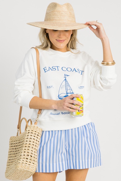 Yacht Club Sweatshirt, White Blue