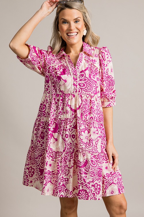Kim Floral Mix Dress, Magenta - 0620-6.jpg