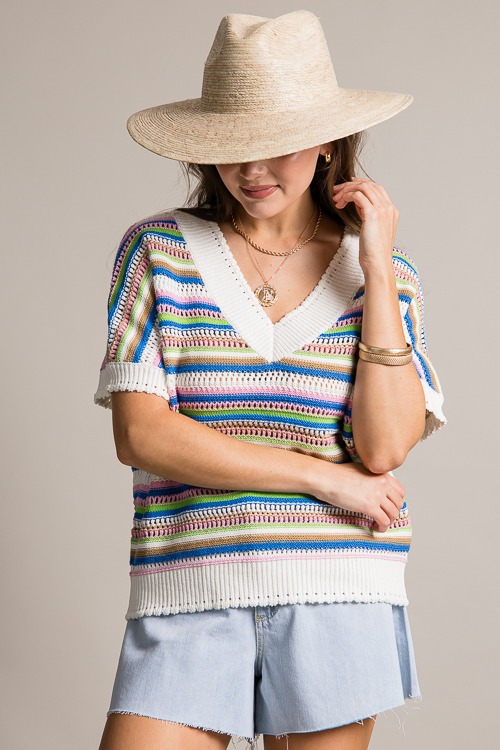 Marley Stripe Sweater, Off White
