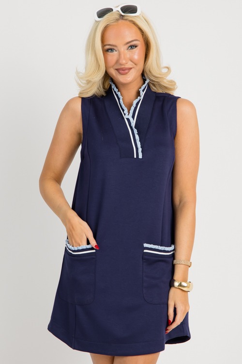 Soft Ruffle Trim Dress, Navy - 0620-9.jpg