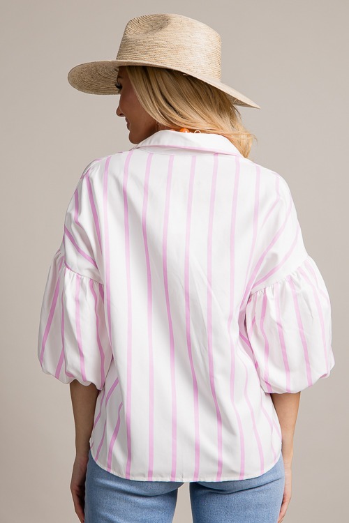 Bubble Sleeve Stripe Shirt, Lt. Pink - 0620-95.jpg