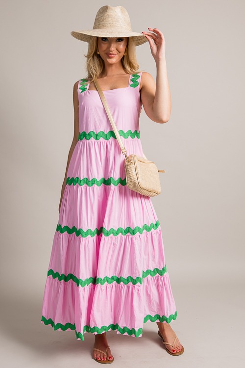 Tiered Ric Rac Maxi, Cool Pink