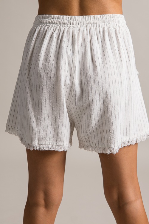 Frayed Pinstripe Shorts, Off White - 0621-112.jpg