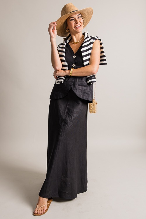 Linen Maxi Skirt, Black - 0621-337h.jpg