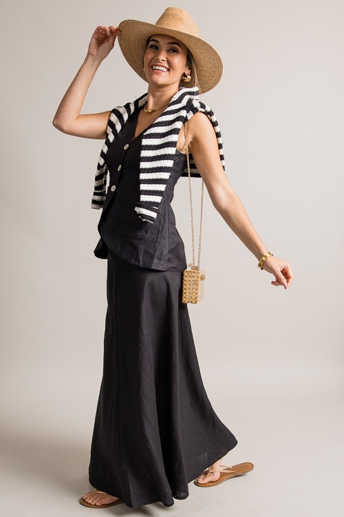 Linen Maxi Skirt, Black - 0621-339.jpg