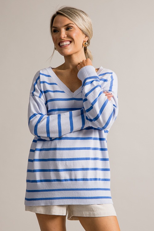 Stripe V-Neck Sweater, Blue - 0621-450p-Edit.jpg