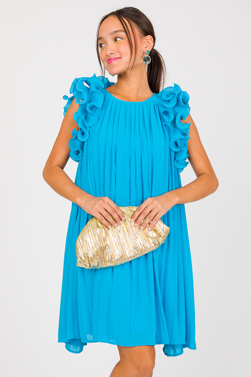 Pleated ruffle outlet dress