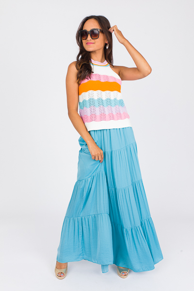 Silky Maxi Skirt, Skylight