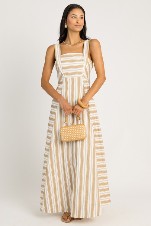 Sandbar Stripe Maxi, White/Taupe