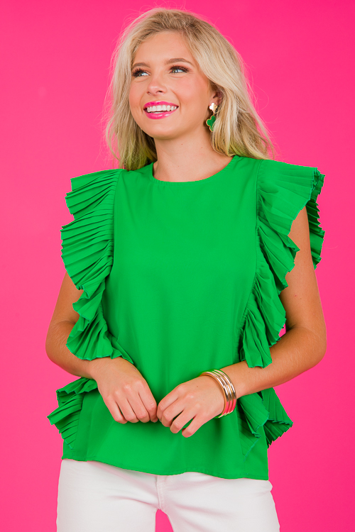 Side Show Blouse, Kelly Green