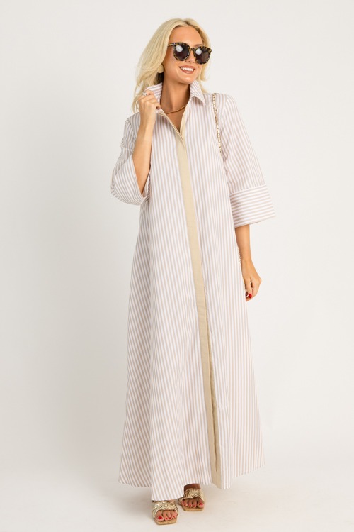 Kenzie Stripe Maxi, Tan