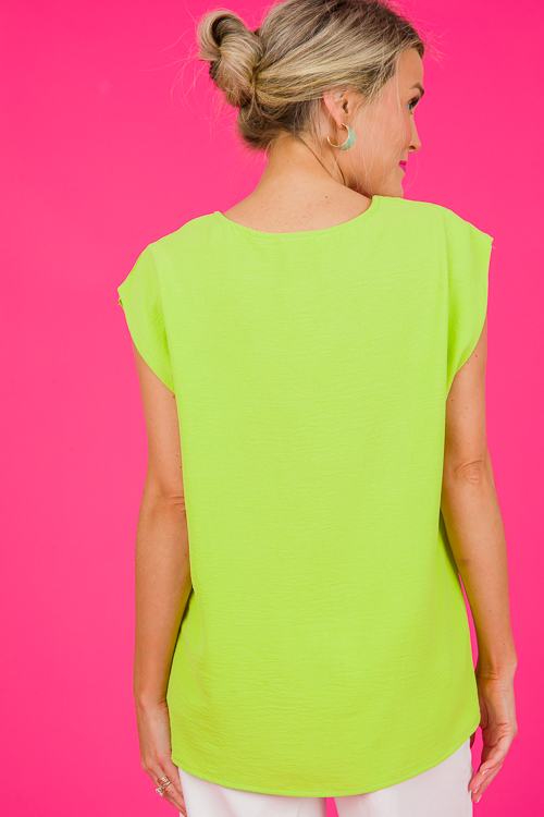 Stellar Solid Top, Lime - SALE - The Blue Door Boutique