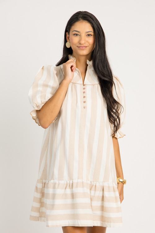 Harrison Stripe Dress, Taupe - 0623-98p.jpg
