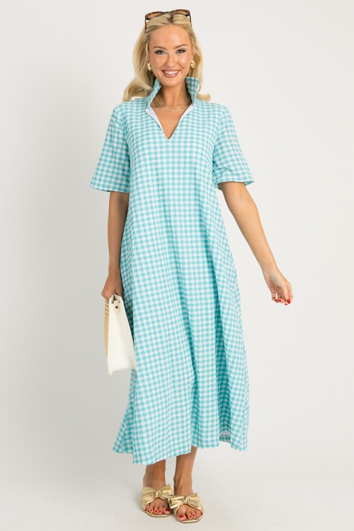 Audrey Midi, Aqua Gingham