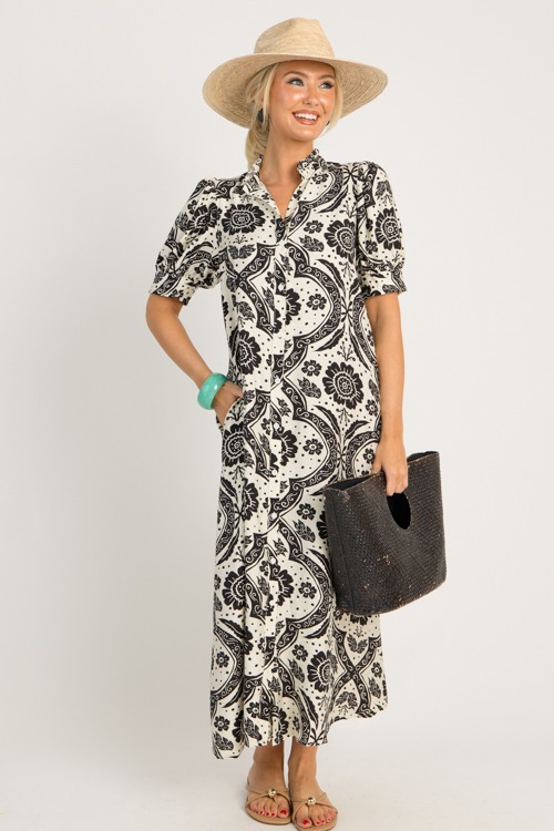 Paula Floral Maxi, Black