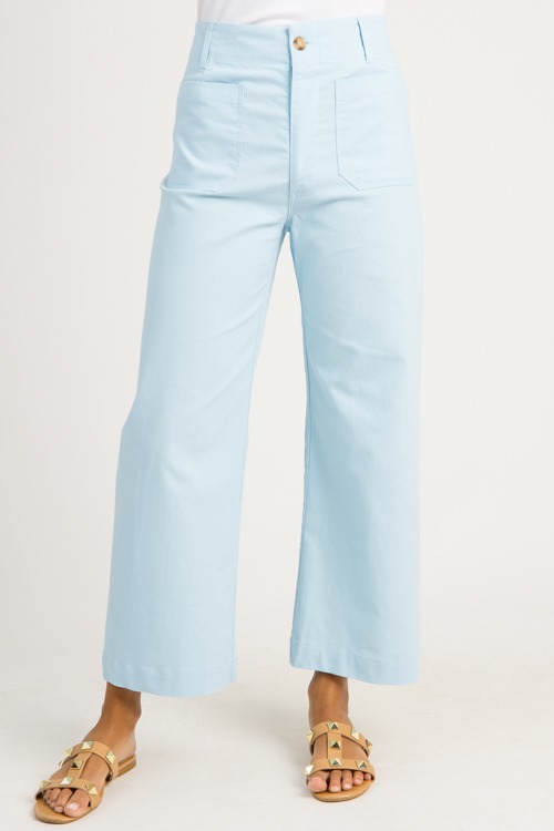 Patch Pocket Pants, Sky Blue