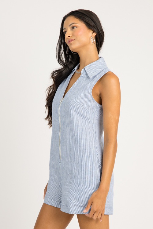 Striped Linen Zip Romper, Blue - 0625-14.jpg