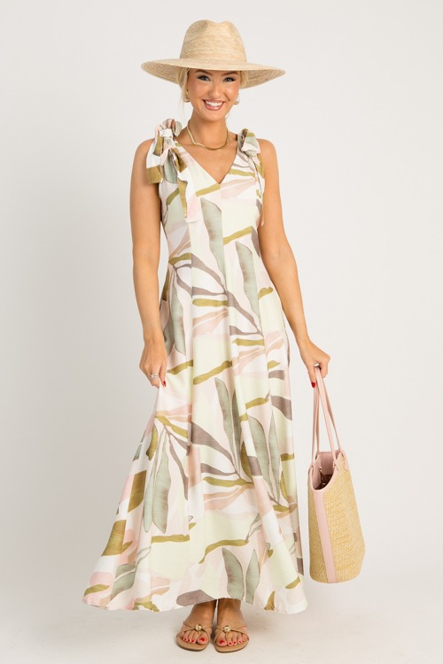 Tropical Bow Strap Maxi, Blush