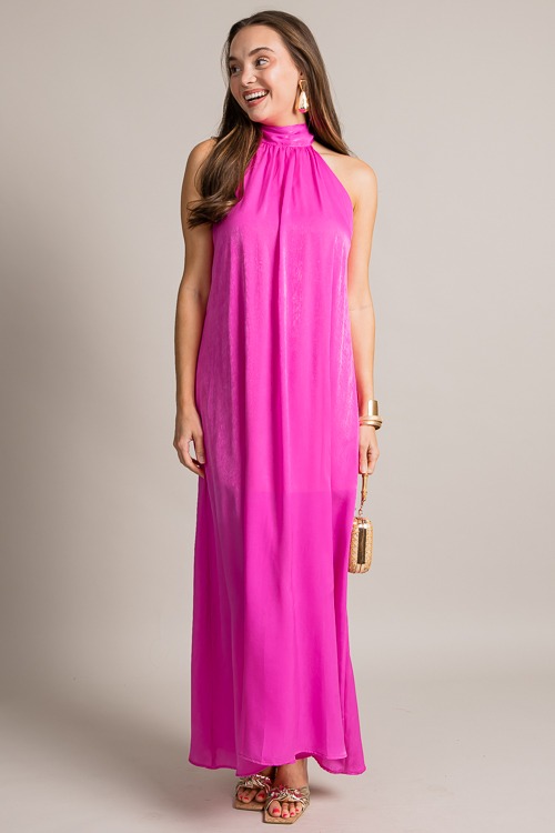 Satin Halter Maxi, Fuchsia - 0625-5.jpg