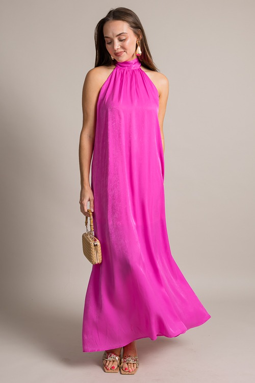 Satin Halter Maxi, Fuchsia - 0625-7.jpg
