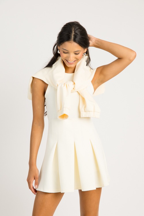Luxe Knit Tennis Dress, Ecru