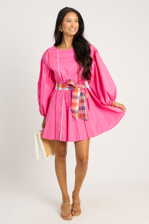 Colorbound Dress, Hot Pink