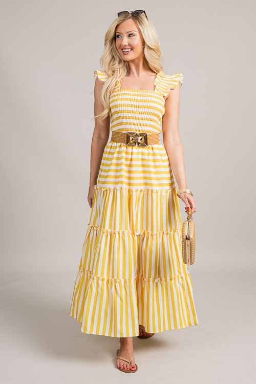 Lynlee Stripe Maxi, Gold/Off White