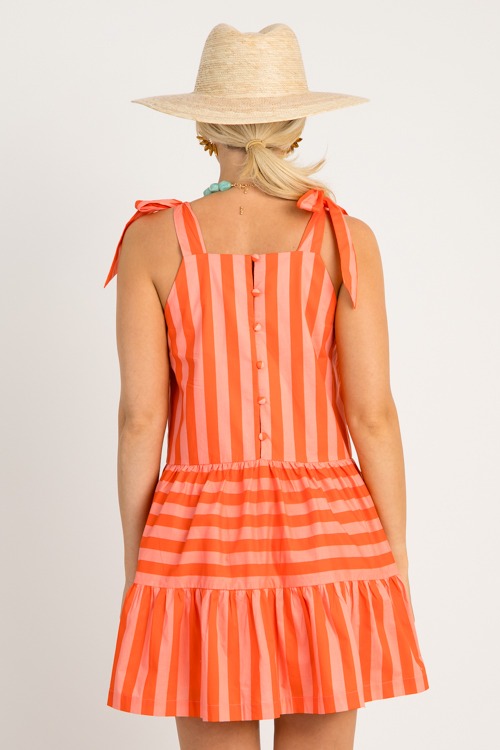 Tie Strap Stripe Dress, Orange - 0626-26.jpg