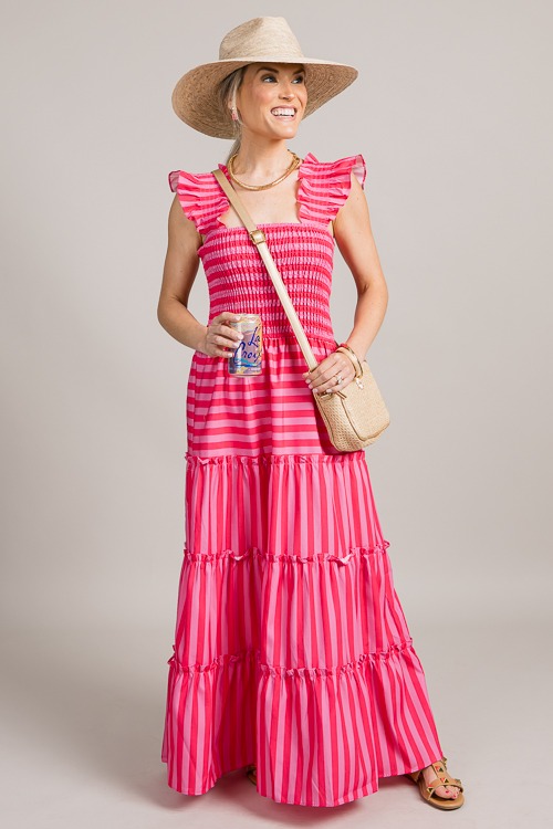 Lynlee Stripe Maxi, Pink/Red