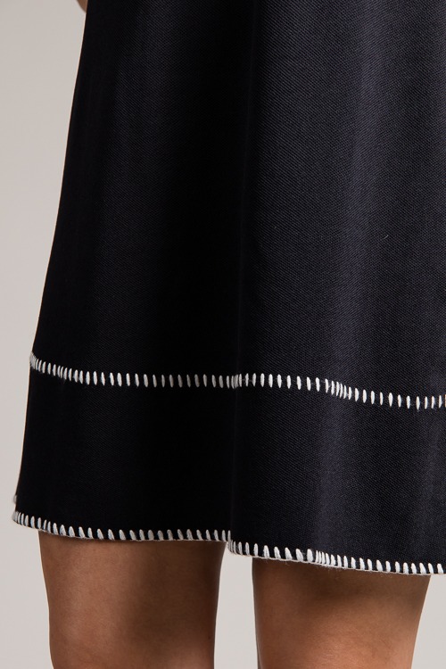 Stitch Contrast Polo Dress, Black - 0626-40h.jpg
