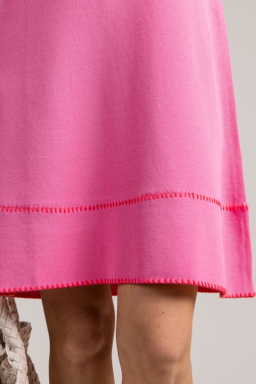 Stitch Contrast Polo Dress, Pink - 0626-66.jpg