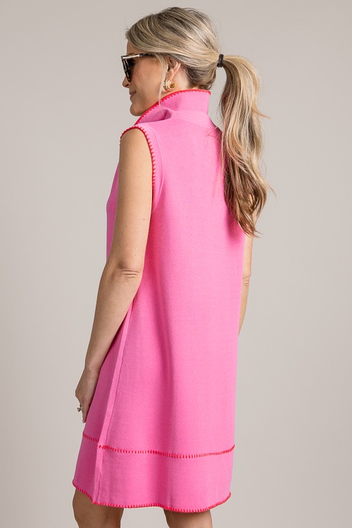 Stitch Contrast Polo Dress, Pink - 0626-68.jpg