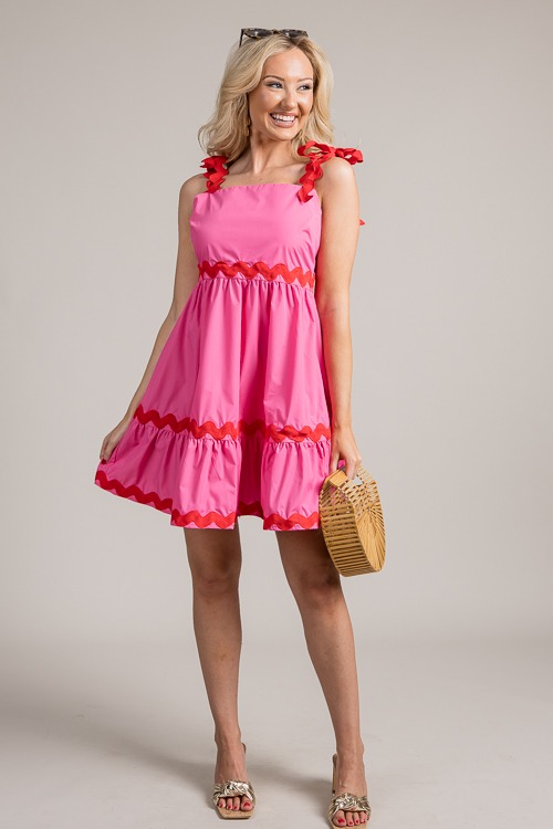 Tie Strap Ric Rac Dress, Pink - 0626-71h.jpg