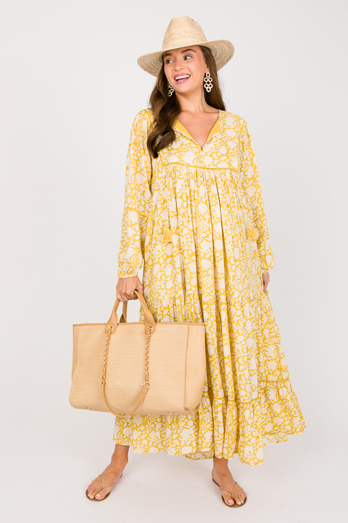 Ladder Trim Floral Maxi