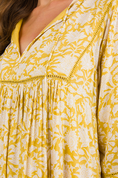 Ladder Trim Floral Maxi