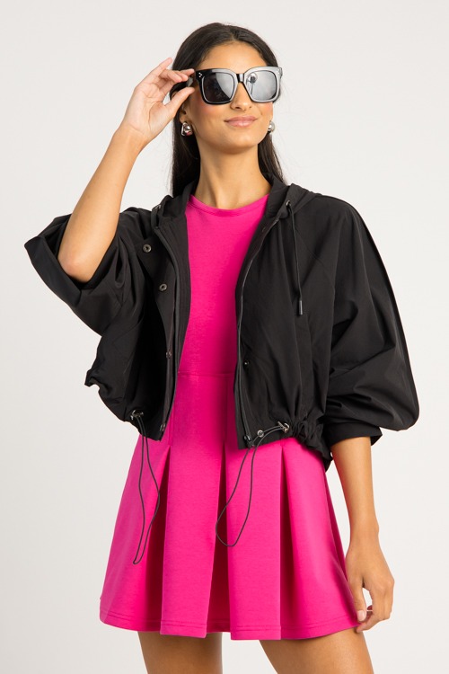 Modern Style Windbreaker, Black
