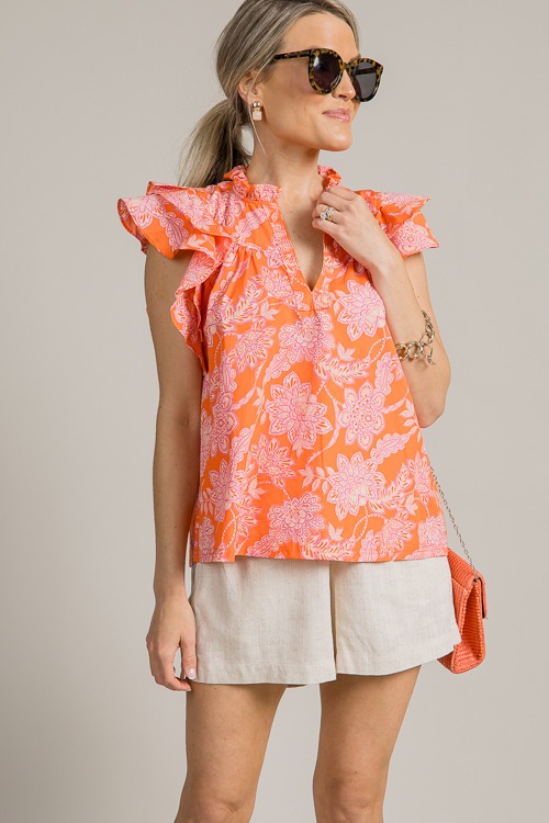 Janette Floral Top, Orange - 0627-104h.jpg