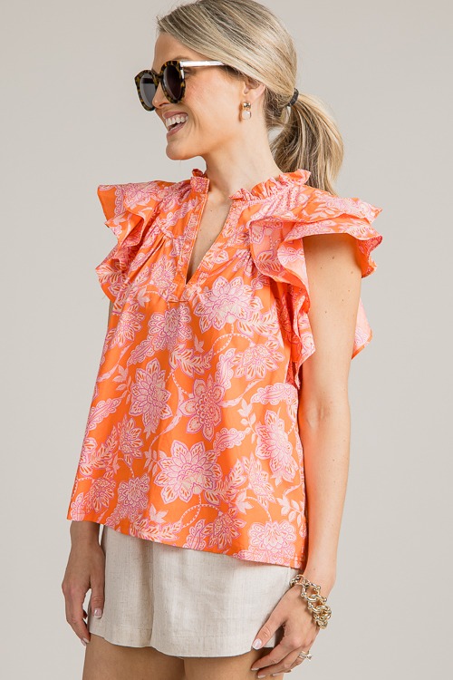 Janette Floral Top, Orange - 0627-107.jpg