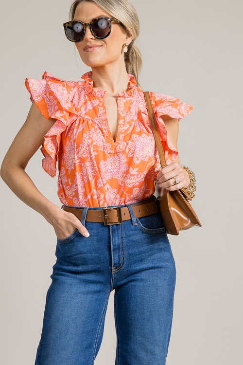 Janette Floral Top, Orange - 0627-110.jpg