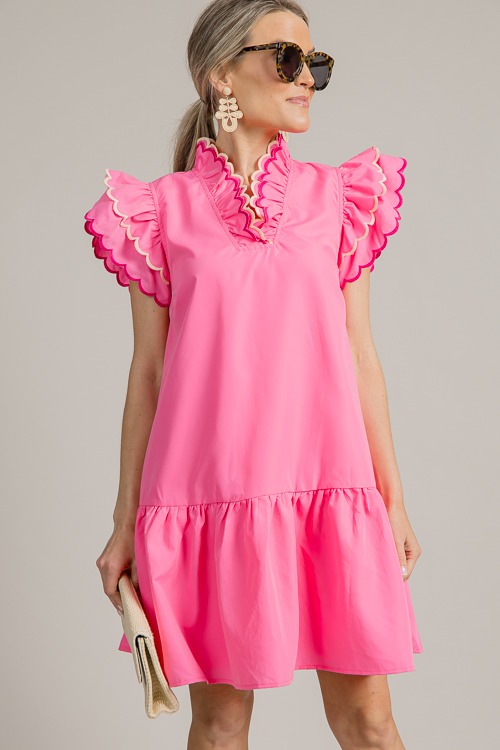 Scalloped Ruffles Dress, Pink - 0627-17p.jpg