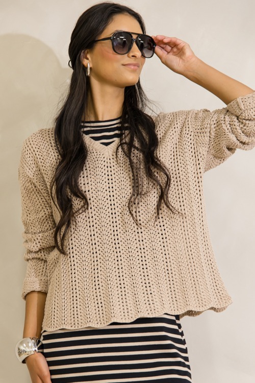 Crochet Knit V Sweater, Sand - 0627-212.jpg